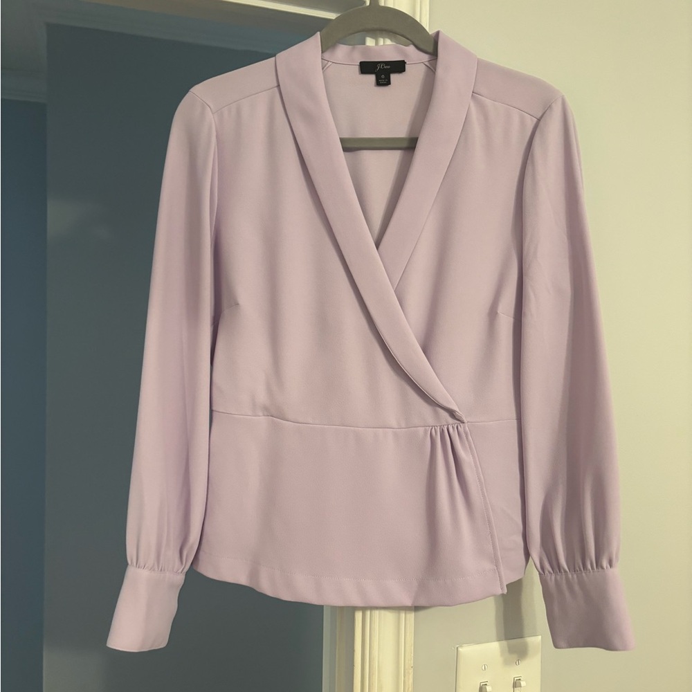 J. Crew Lavender Wrap Blouse EUC